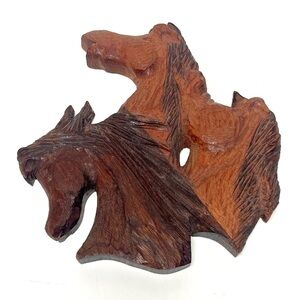 Horses Stallions 3 Horse Head Wall Plaque Hanging Equestrian 3D Equine Vintage
